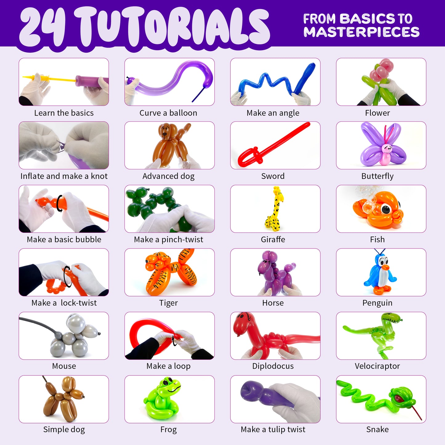 Dan&Darci Balloon Twisting Workshop - Video Tutorials, Instruction Manual