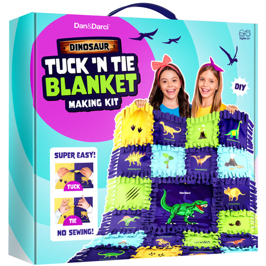 Dan&Darci Dinosaur Tuck N' Tie Fleece Blanket Kit