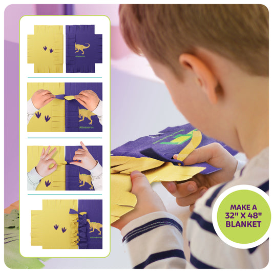 Dan&Darci Dinosaur Tuck N' Tie Fleece Blanket Kit