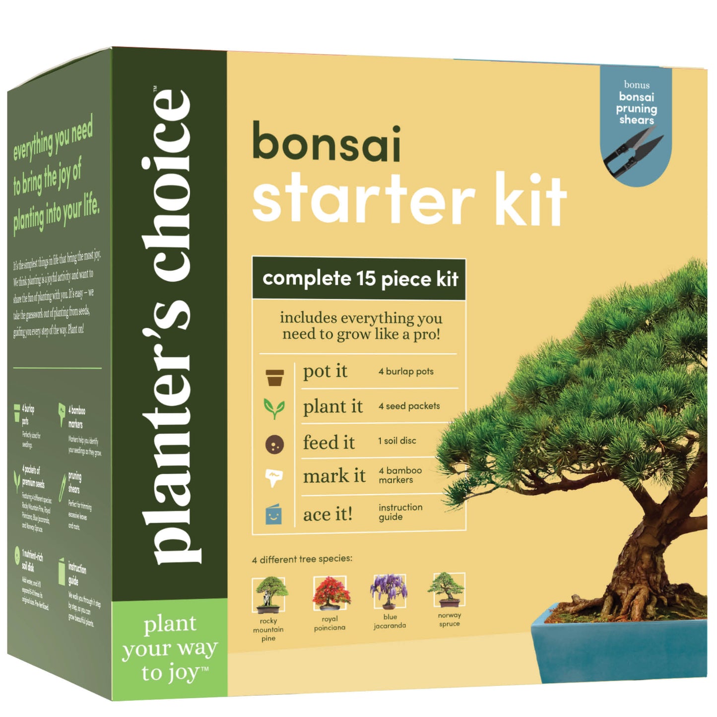 Planter's Choice Bonsai Starter Kit - 15 Piece Kit