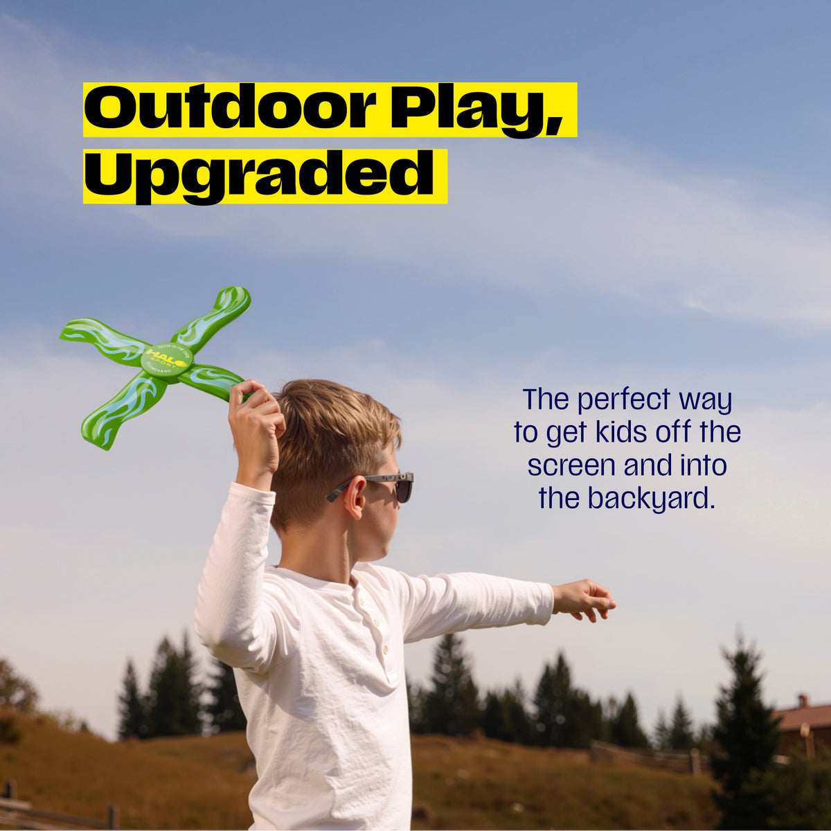 Boomerang for Kids & Adults - Boy Gifts 8-12 - Glow-in-the-Dark (Green)