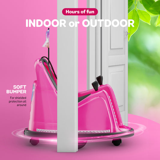 Bumper Buddy Ride On Electric Car - 12V 2-Speed, Remote Control (Pink)
