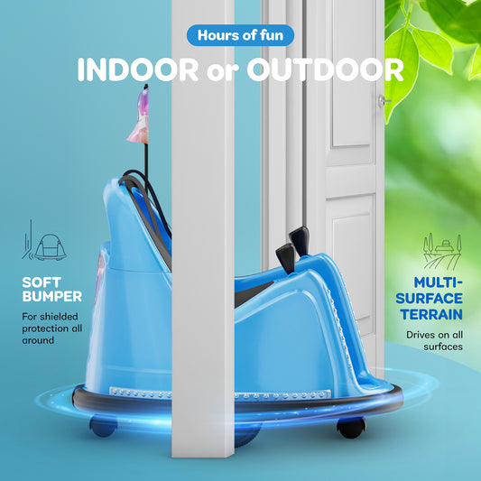 Bumper Buddy Ride On Electric Car - 12V 2-Speed, Remote Control (Blue)