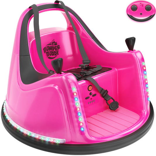 Bumper Buddy Ride On Electric Car - 12V 2-Speed, Remote Control (Pink)