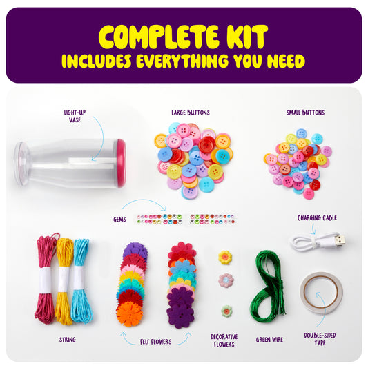 Dan&Darci Light Up Button Flower Craft Kit