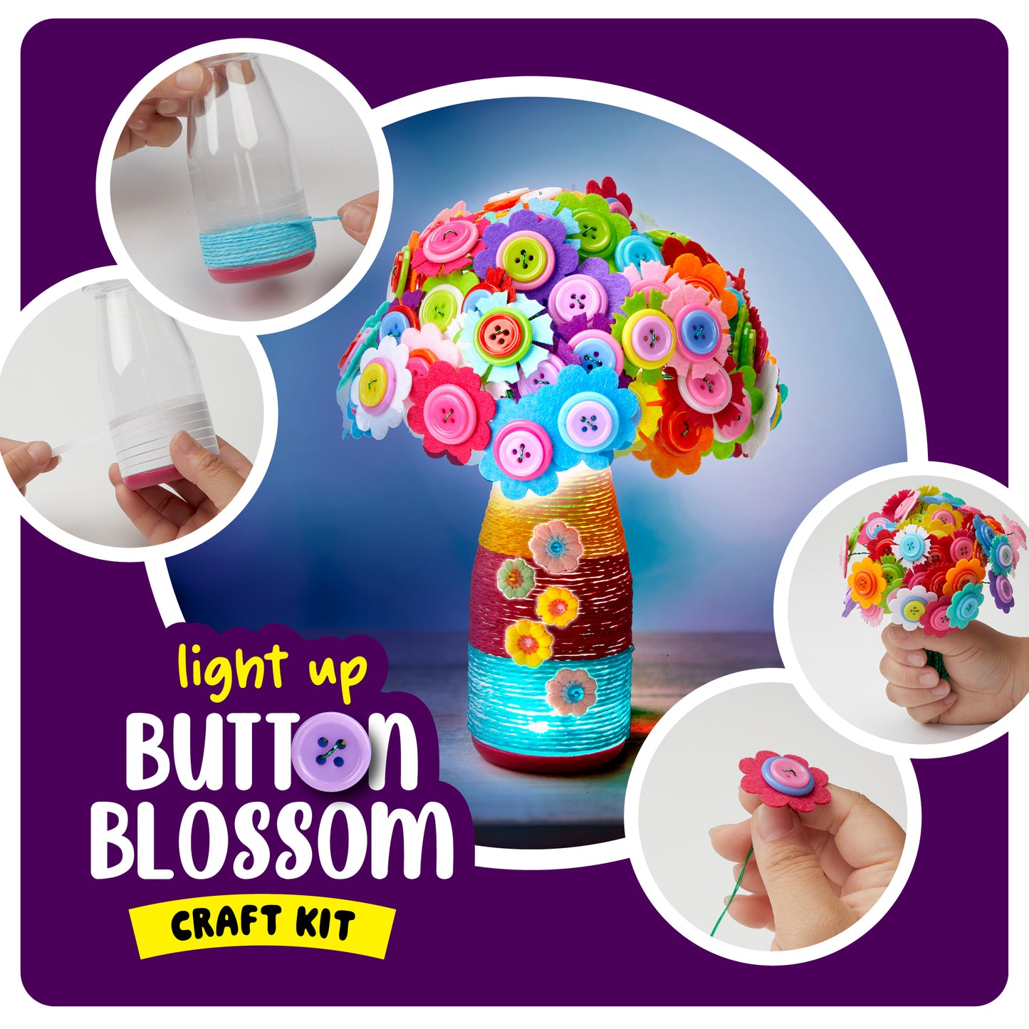 Dan&Darci Light Up Button Flower Craft Kit