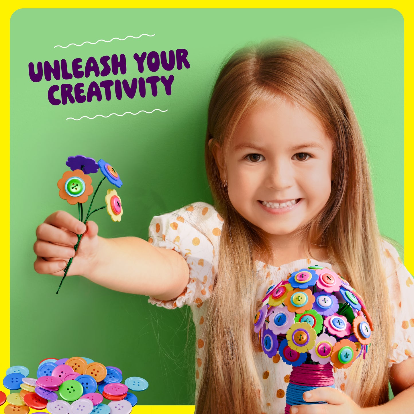 Dan&Darci Light Up Button Flower Craft Kit