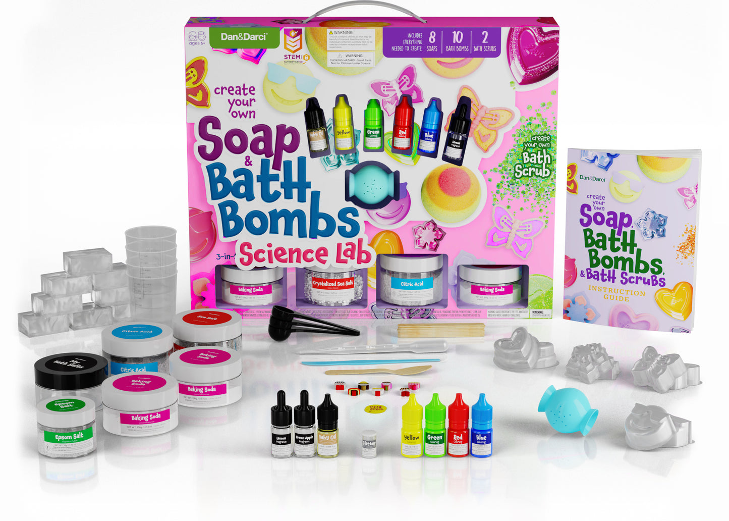 Dan&Darci Soap & Bath Bomb Making Kit - 3 In 1 Spa Science Kit