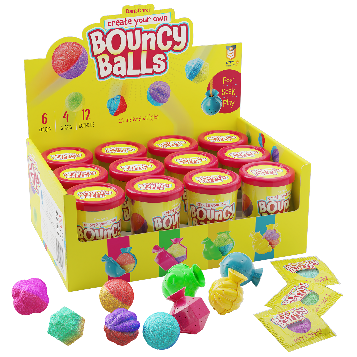 Dan&Darci Create Your Own Bouncy Balls - 12 Individual Kits