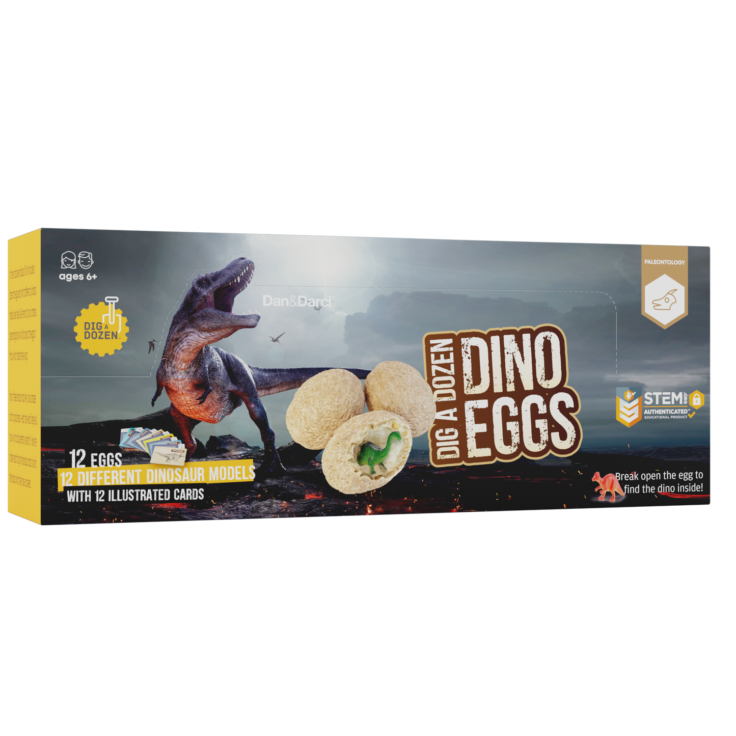 Dan&Darci Dig a Dozen Dino Eggs Kit - 12 Eggs & Surprise Dinosaurs