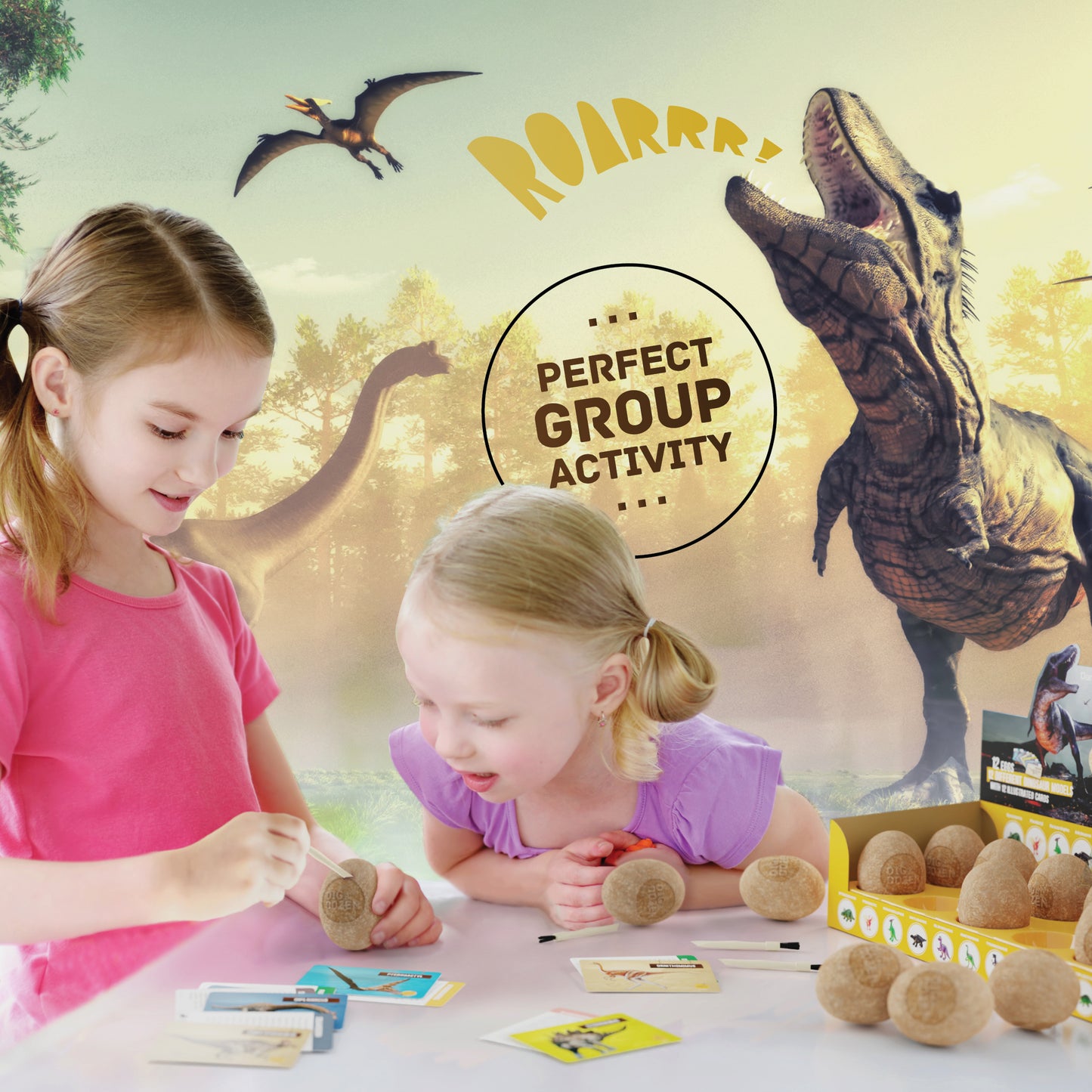 Dan&Darci Dig a Dozen Dino Eggs Kit - 12 Eggs & Surprise Dinosaurs