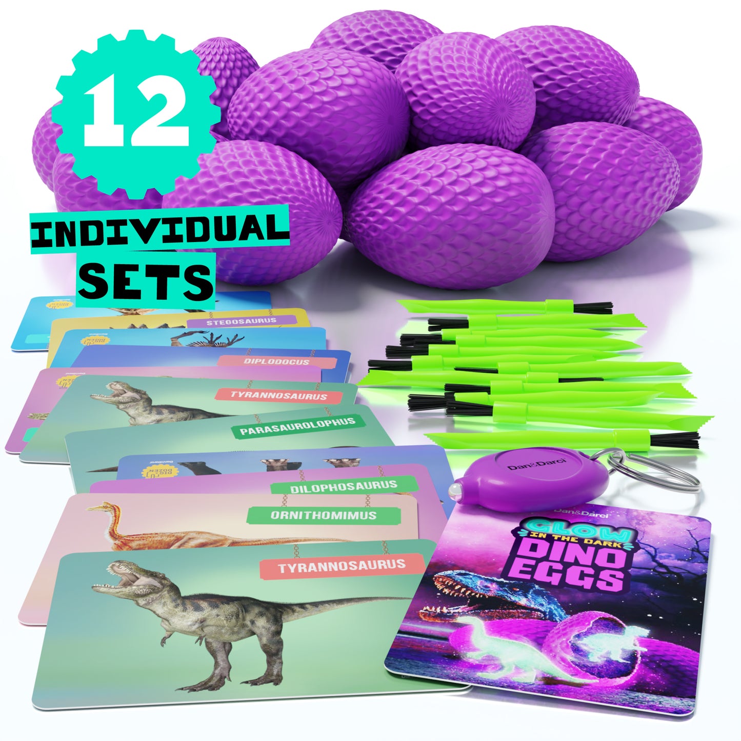 Dan&Darci Glow-in-the-Dark Dino Eggs Dig Kit - 12 Surprise Dino Eggs