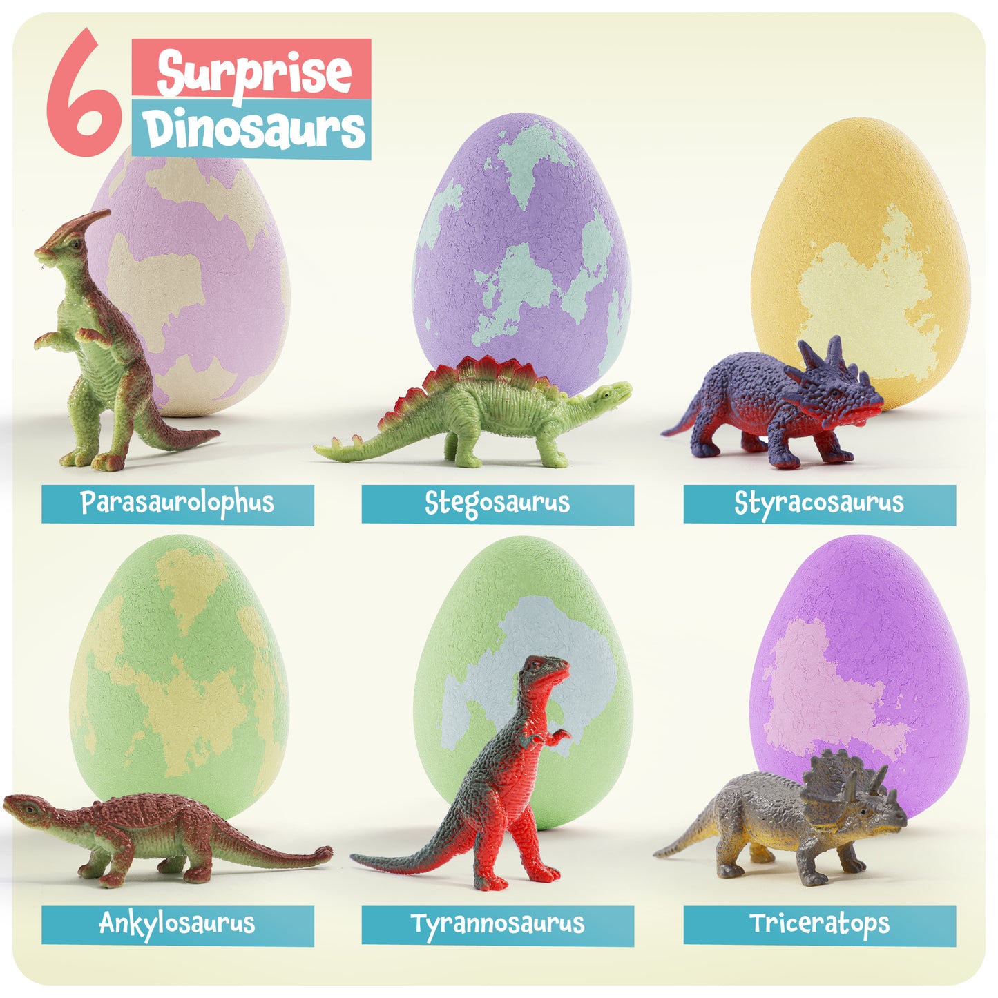 Dan&Darci Dino Egg Bath Bombs - 6 Pack