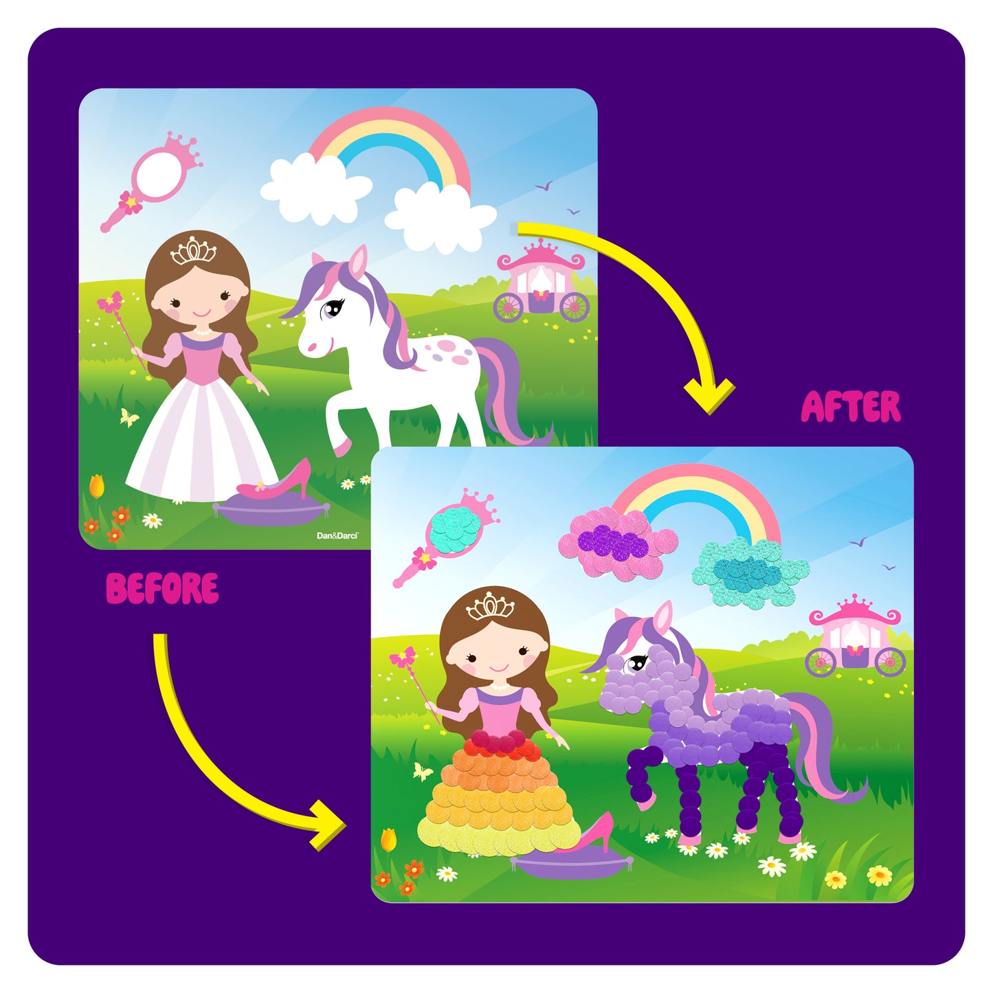 Dan&Darci Dot Stickers Art Kit - Princesses & Unicorns