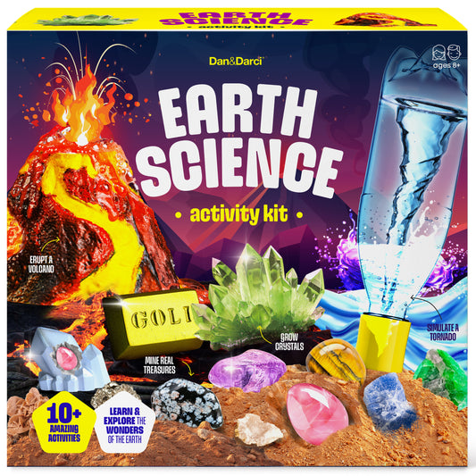 Dan&Darci Earth Science Activity Kit - Erupt a Volcano, Stimulate a Tornado, 10+ Experiments