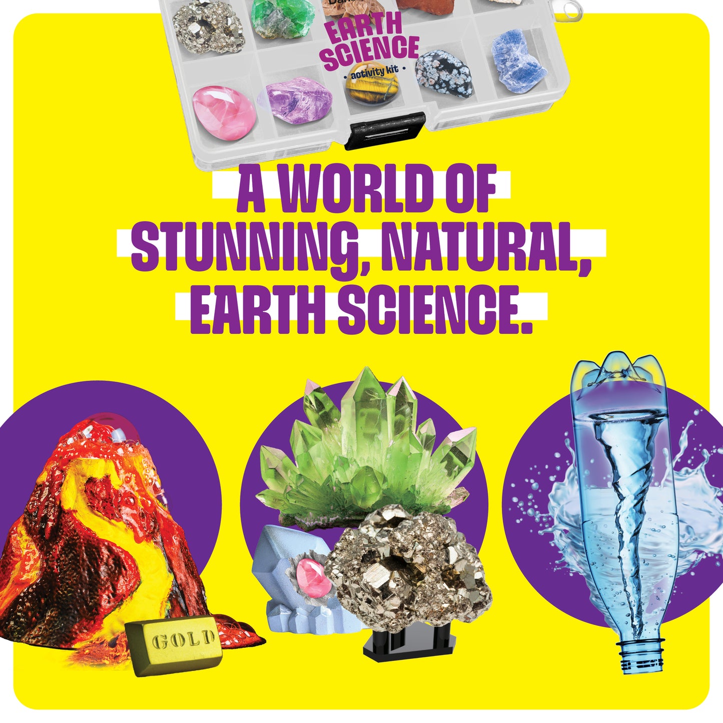 Dan&Darci Earth Science Activity Kit - Erupt a Volcano, Stimulate a Tornado, 10+ Experiments