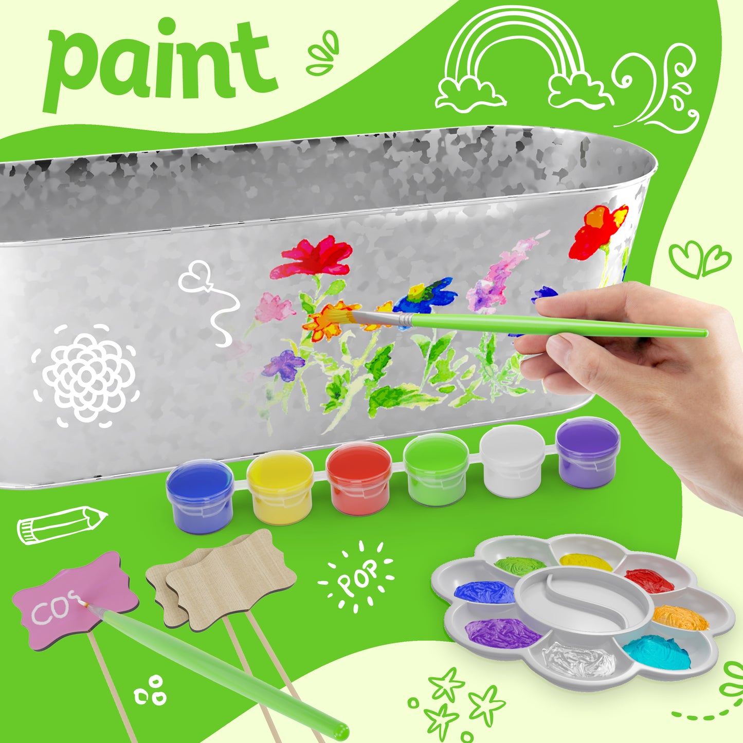 Dan&Darci Paint & Plant Flower Growing Kit for Kids