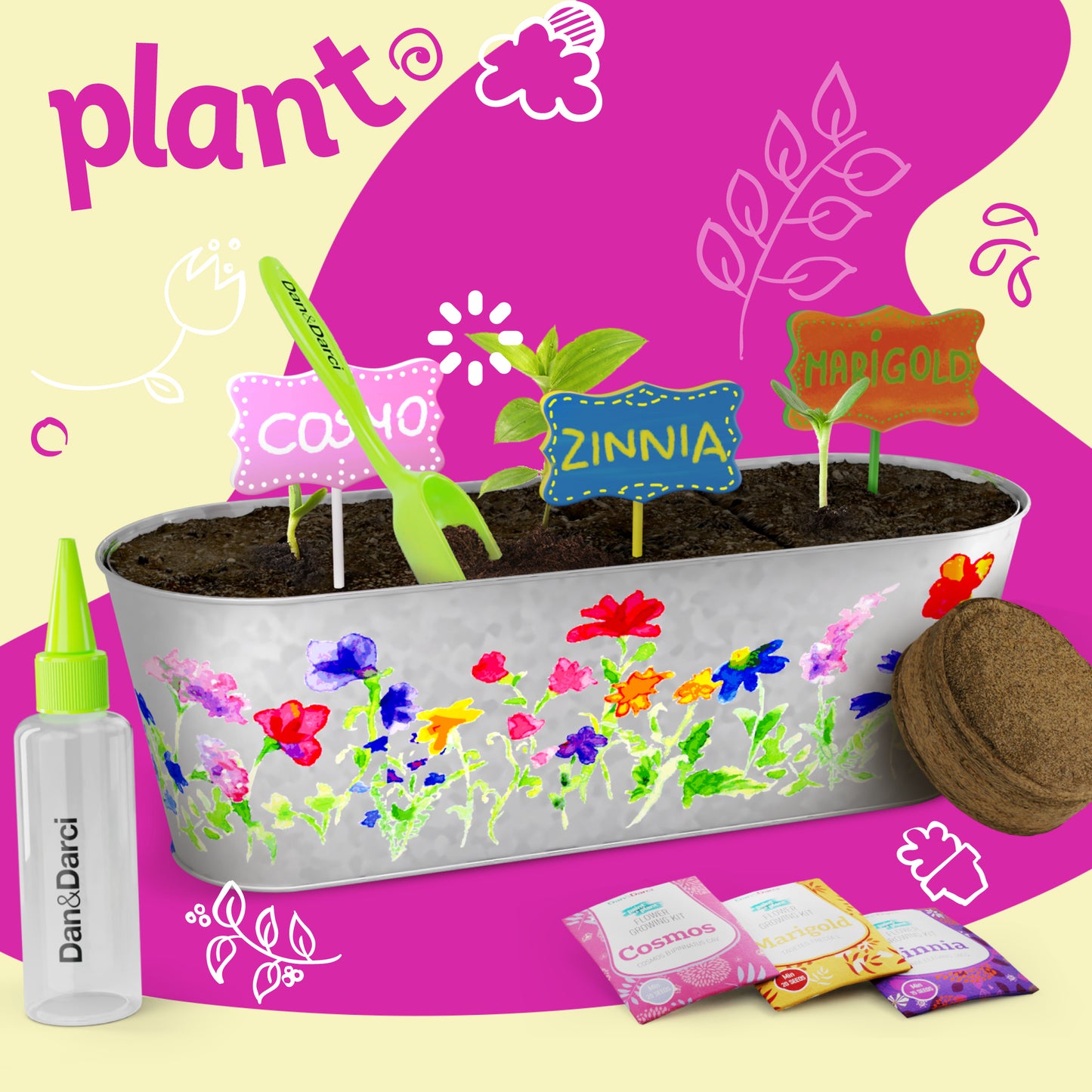 Dan&Darci Paint & Plant Flower Growing Kit for Kids