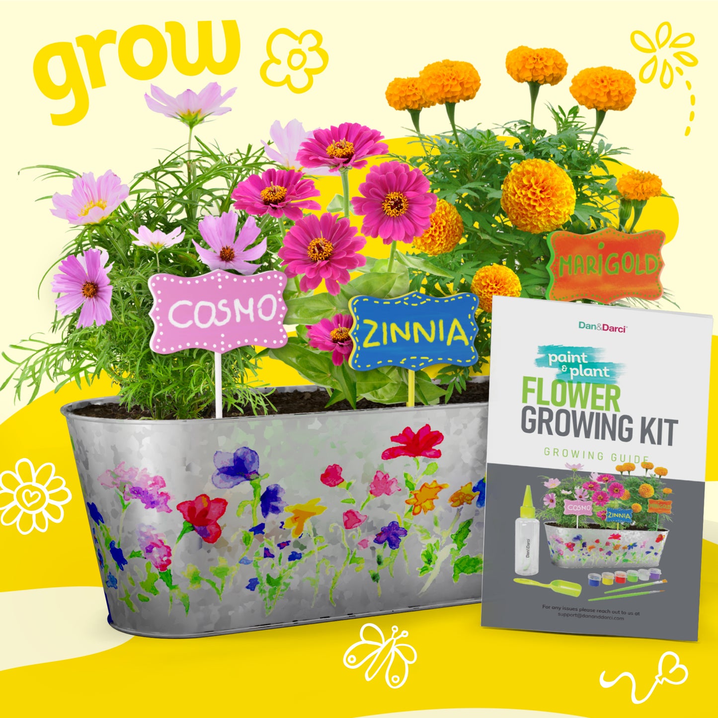 Dan&Darci Paint & Plant Flower Growing Kit for Kids