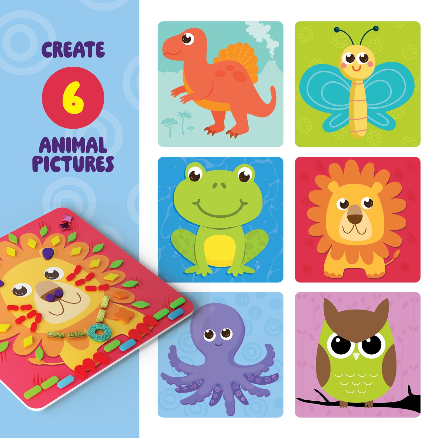 Dan&Darci Foam Sticker Art Craft Kit - Mess-Free Fun