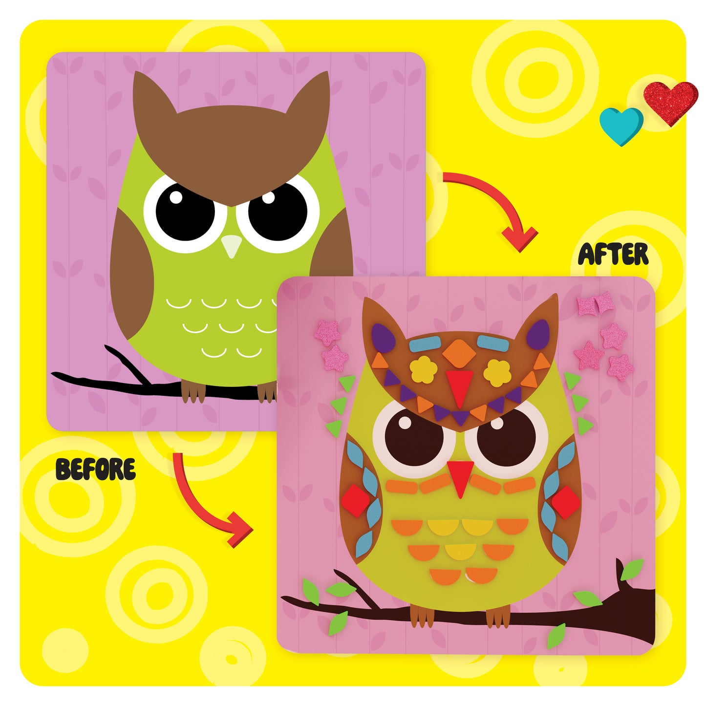 Dan&Darci Foam Sticker Art Craft Kit - Mess-Free Fun