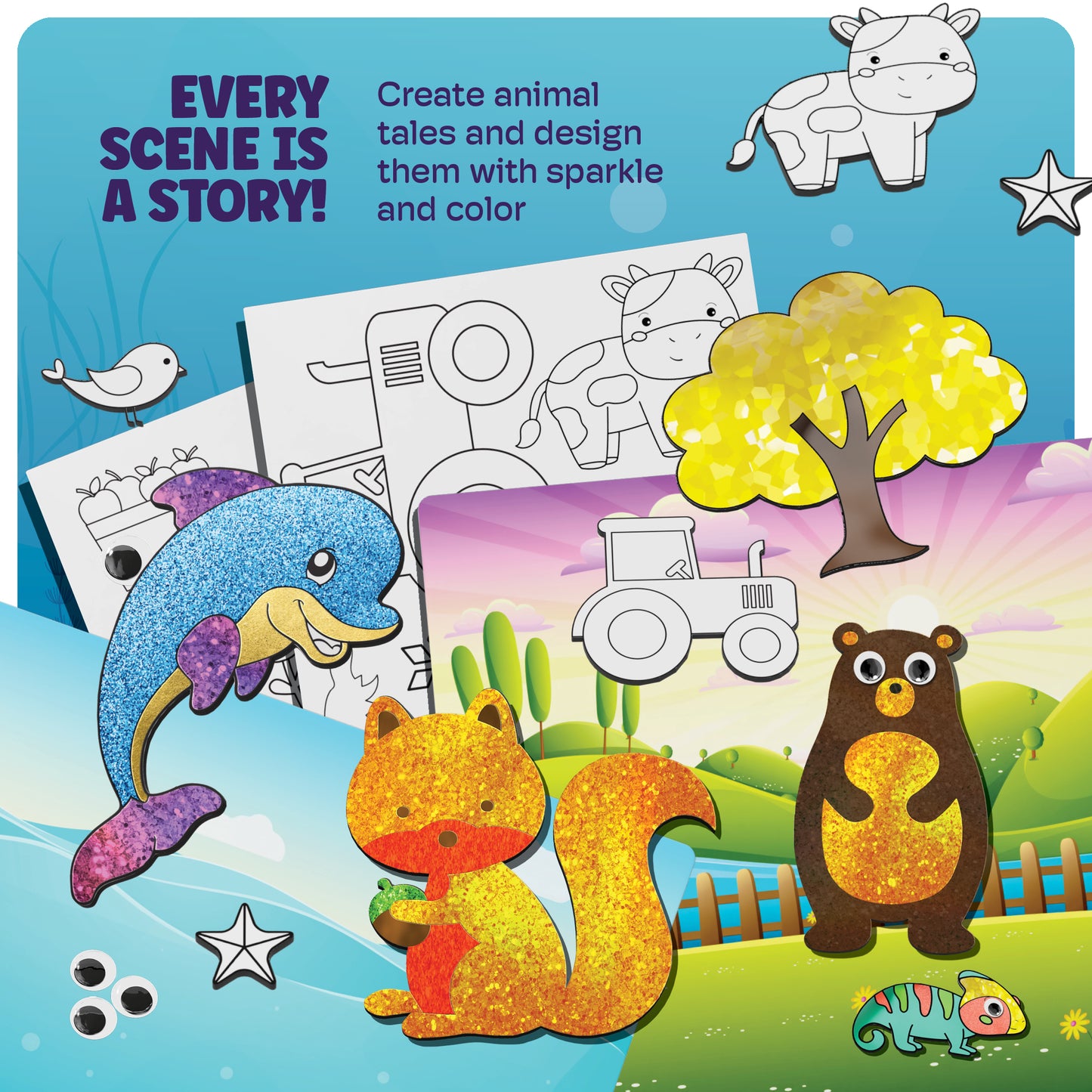 Dan&Darci Make Your Own Foil Art Kit - Animals
