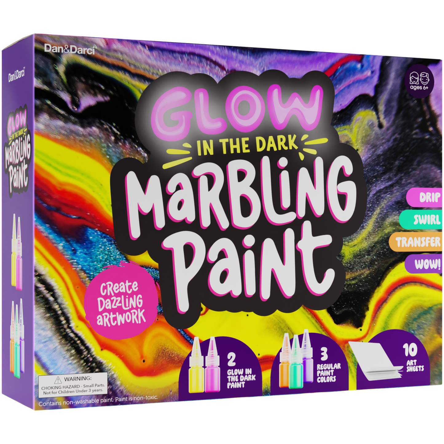 Dan&Darci Glow-in-the-Dark Marble Paint Kit