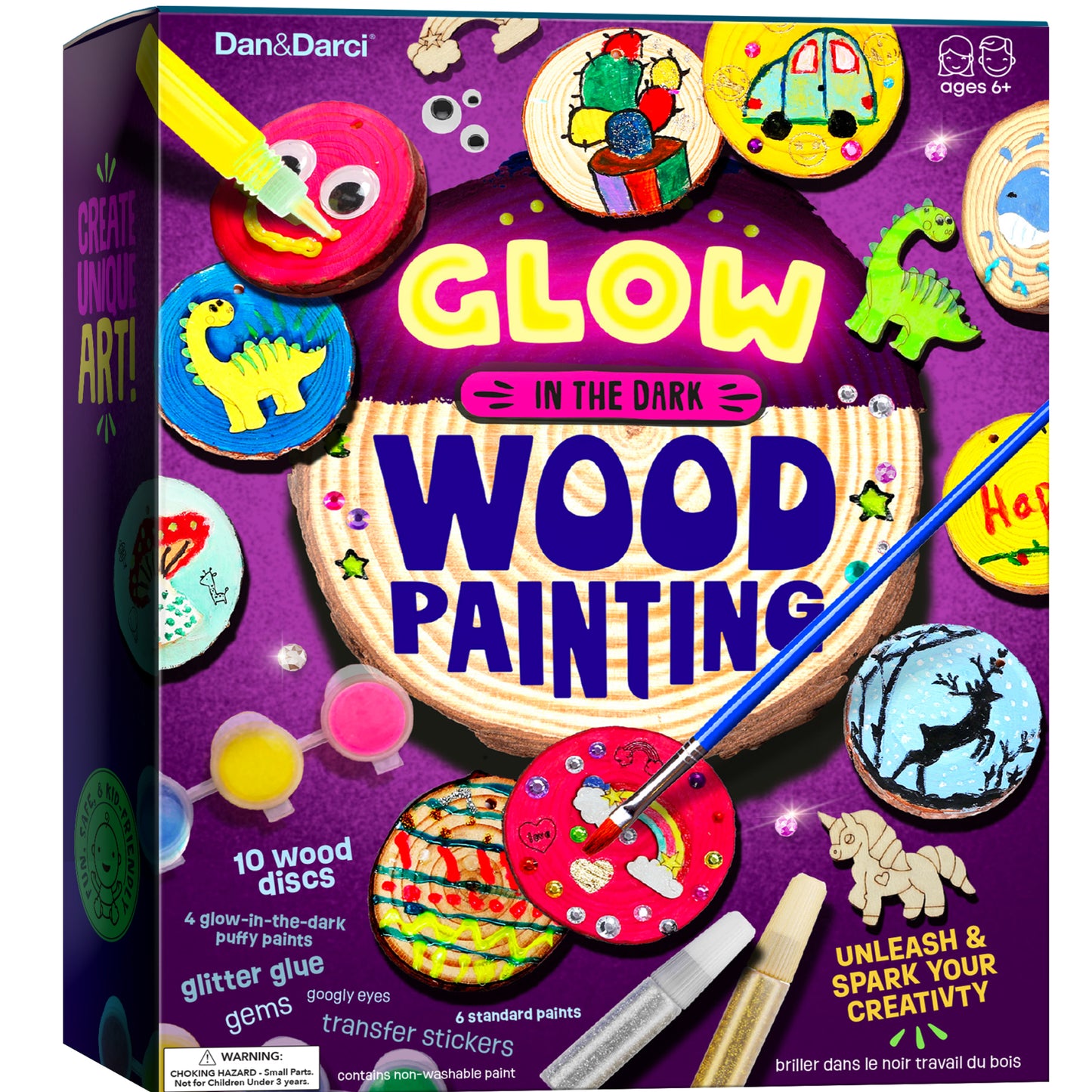 Dan&Darci Glow-in-the-Dark Wood Painting Craft Kit