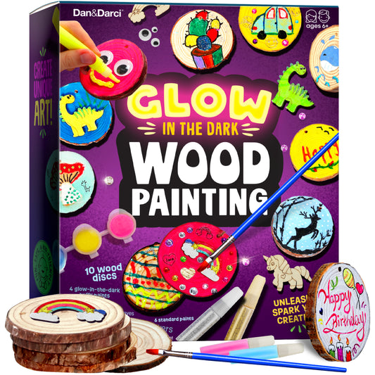 Dan&Darci Glow-in-the-Dark Wood Painting Craft Kit