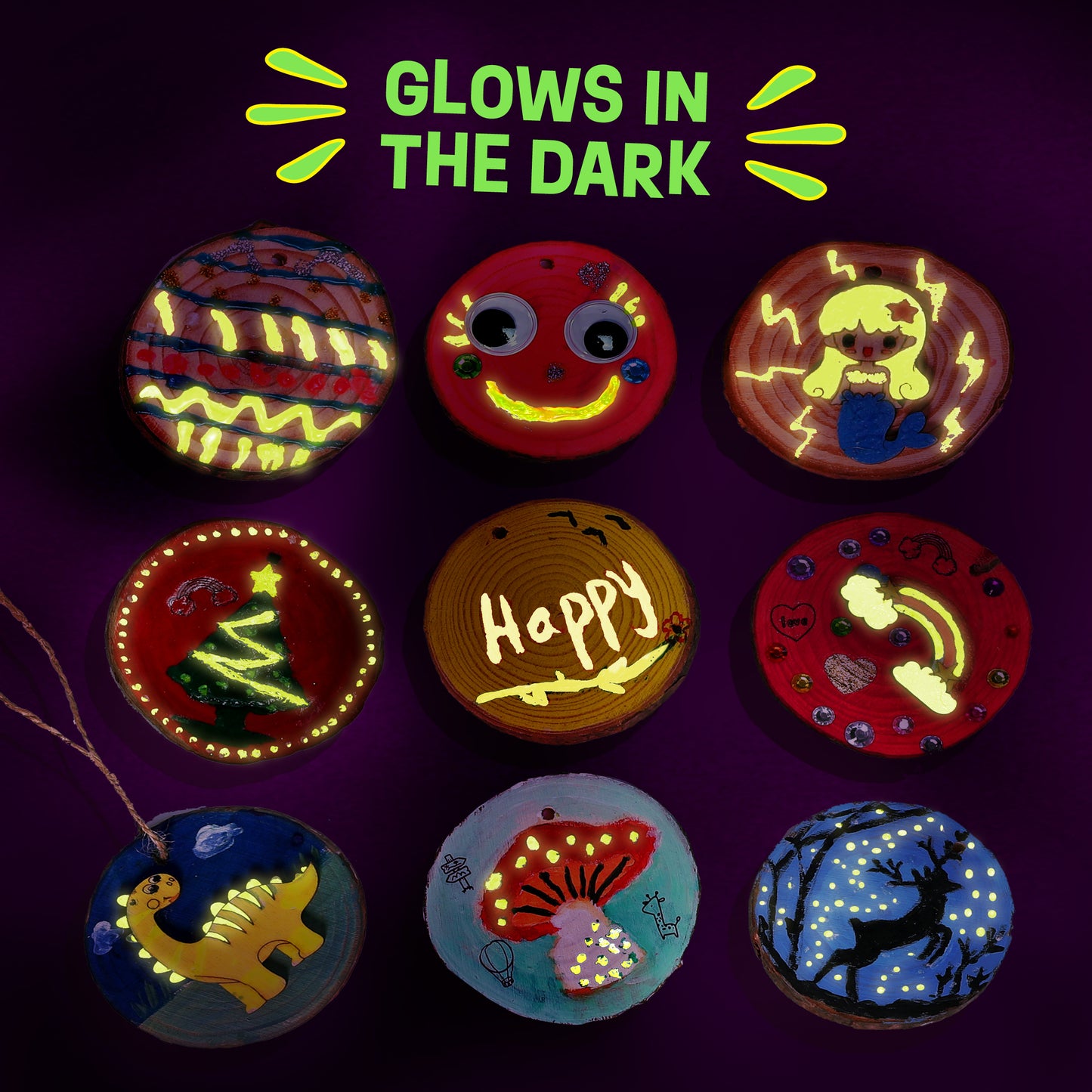 Dan&Darci Glow-in-the-Dark Wood Painting Craft Kit