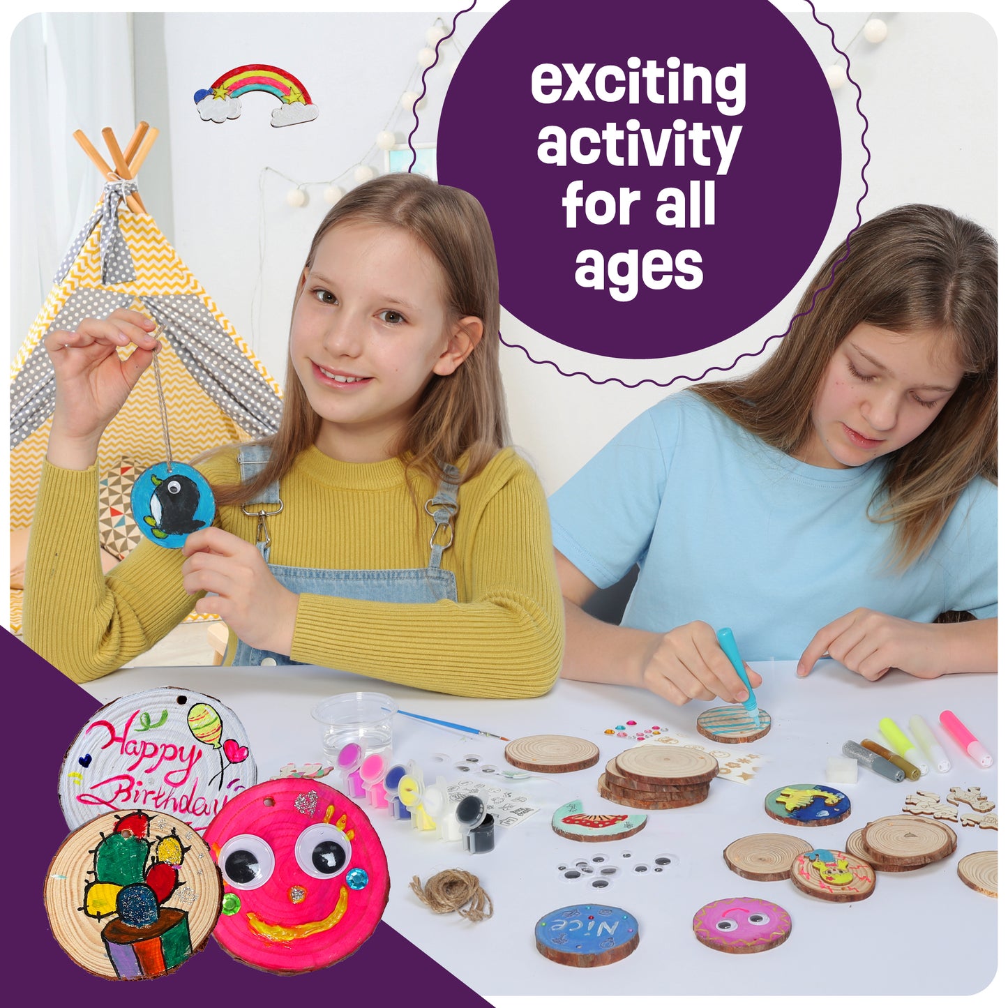 Dan&Darci Glow-in-the-Dark Wood Painting Craft Kit