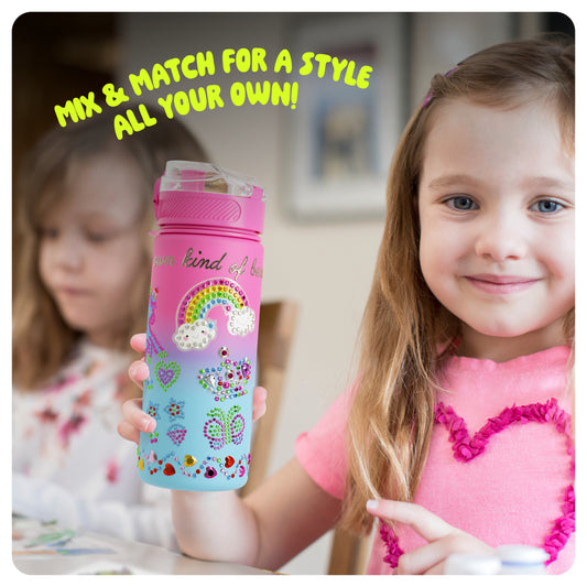 Dan&Darci Decorate Your Own Glow-in-the-Dark Water Bottle Kit - 100% BPA-Free