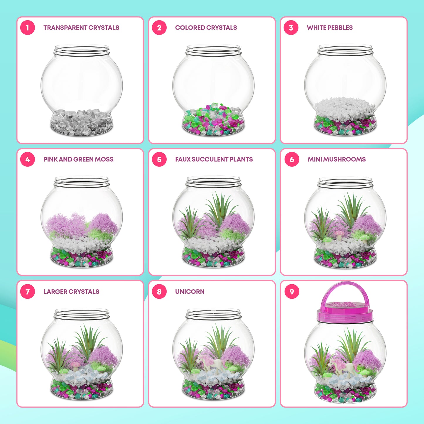Dan&Darci Light Up Unicorn Terrarium Kit