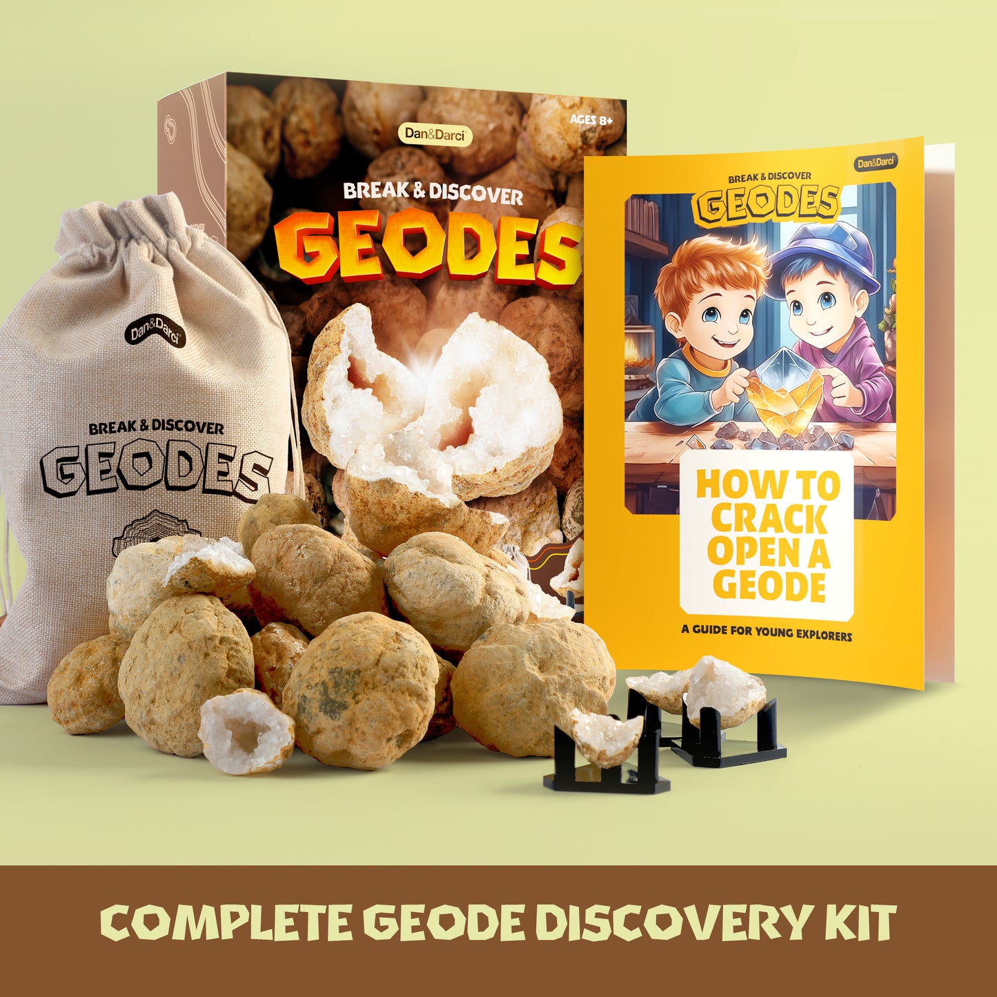 Dan&Darci Break & Discover Your Own Geodes - 25 Geodes, 1"-2.5" White Moroccan Geodes