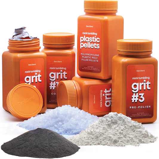 Dan&Darci Rock Tumbler Grit Refill Kit - 3.5 Pounds Grits Media + Poly Plastic Pellets