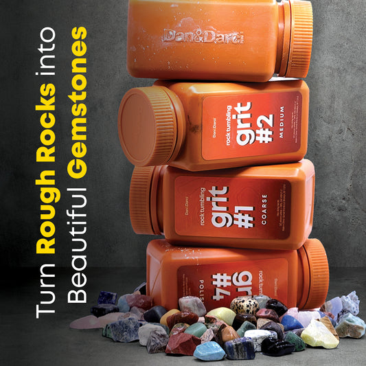 Dan&Darci Rock Tumbler Grit Refill Kit - 3.5 Pounds Grits Media + Poly Plastic Pellets