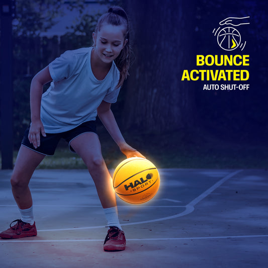 Halo Sport Rechargeable Light up Basketball - Official Size 7, Bounce Activated, Auto Shut-Off