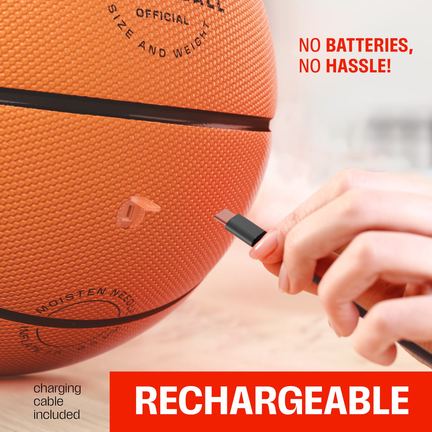 Halo Sport Rechargeable Light up Basketball - Official Size 7, Bounce Activated, Auto Shut-Off