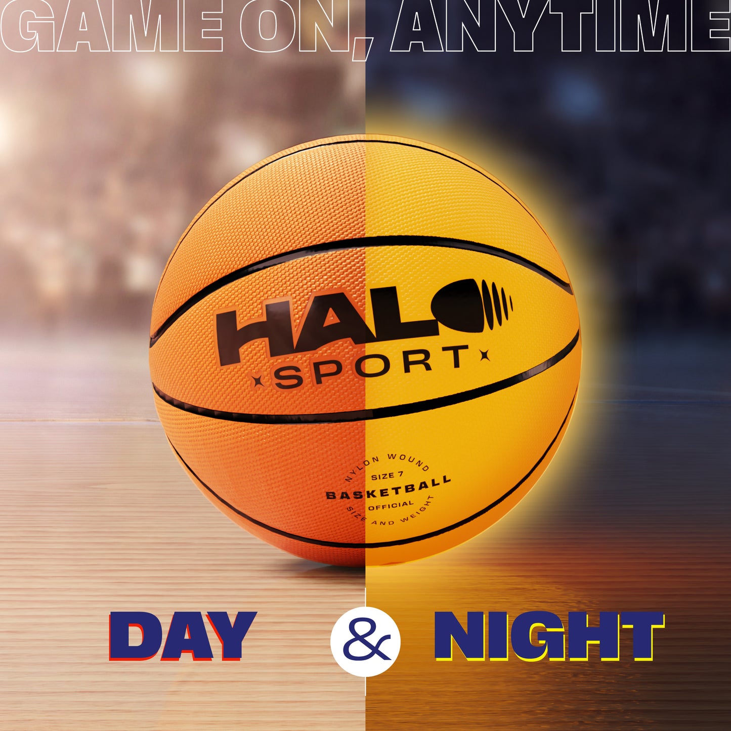 Halo Sport Rechargeable Light up Basketball - Official Size 7, Bounce Activated, Auto Shut-Off