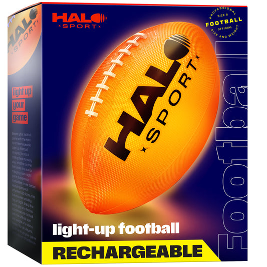 Halo Sport Rechargeable Light up Football - Official Size 6, Impact Activated, Auto Shut-Off