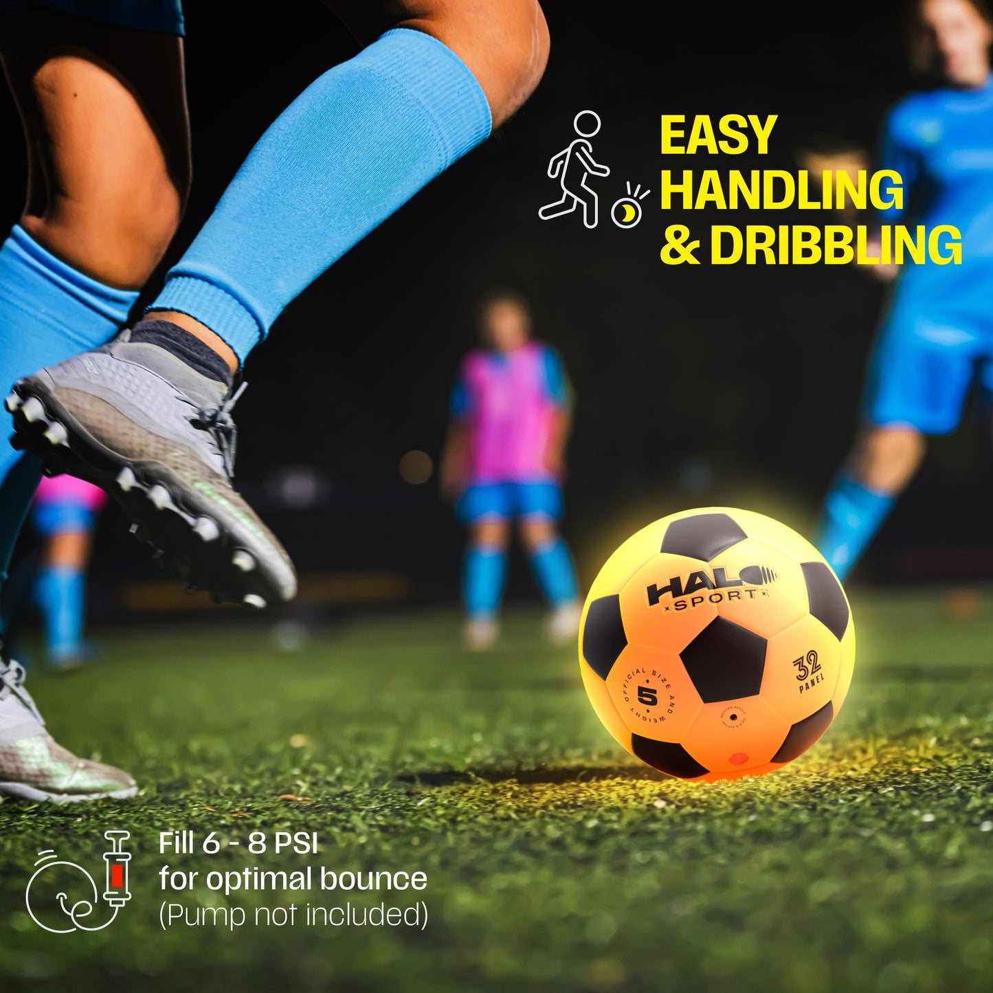 Halo Sport Rechargeable Light up Soccer Ball - Official Size 5