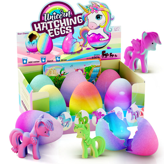 Dan&Darci Unicorn Hatching Surprise Eggs - 6 Pack, Grows 600%