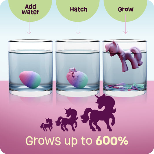Dan&Darci Unicorn Hatching Surprise Eggs - 6 Pack, Grows 600%