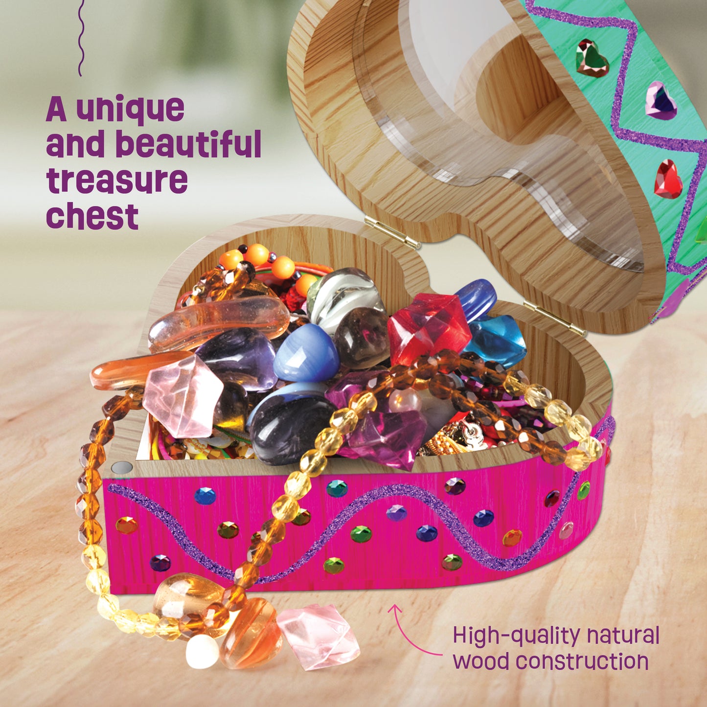 Pretty Me Decorate Your Own Wooden Heart Treasure Box for Kids