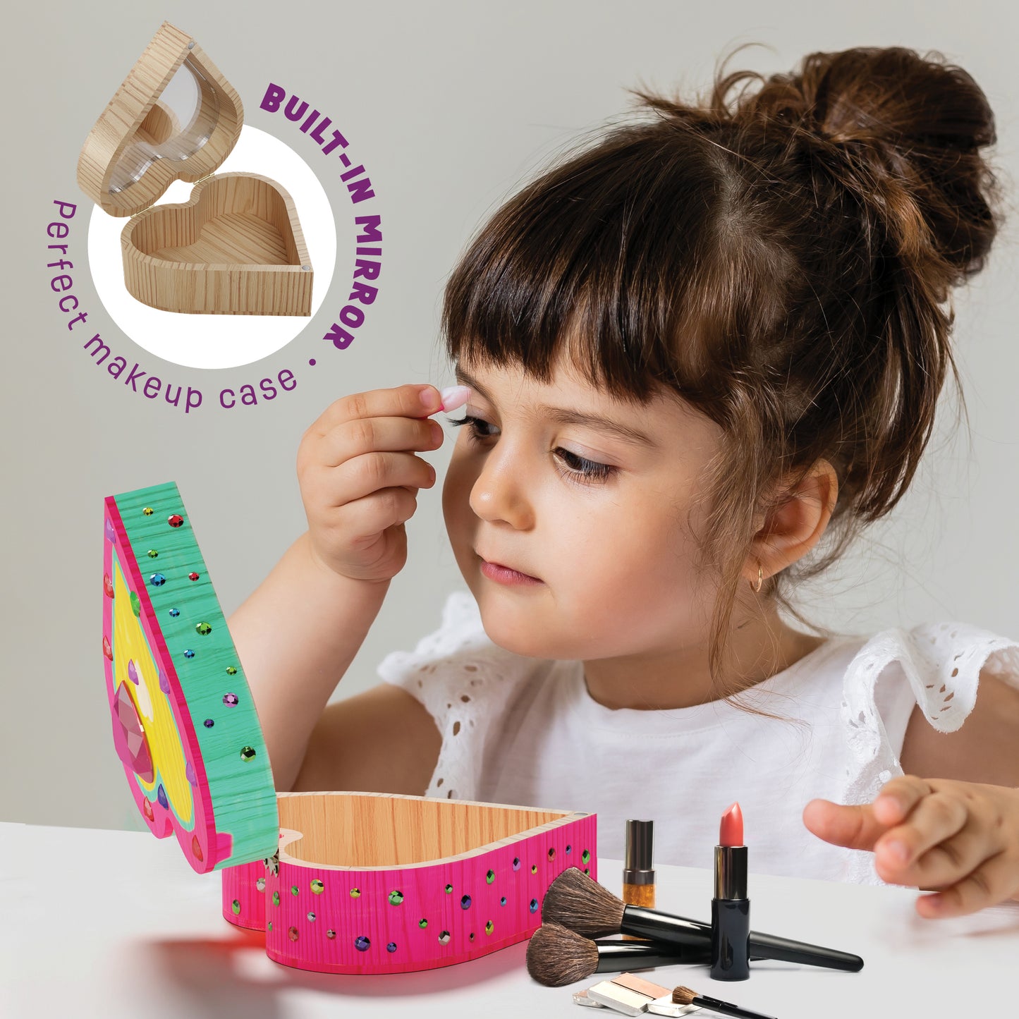 Pretty Me Decorate Your Own Wooden Heart Treasure Box for Kids