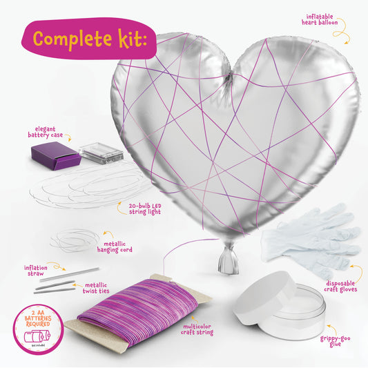 Dan&Darci 3D String Art Kit for Kids - Light up Heart Lantern
