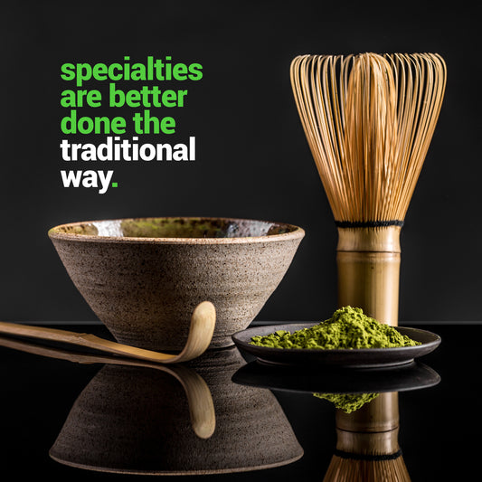 BambooWorx Matcha Whisk Set - (Chasen), Traditional Scoop (Chashaku), Tea Spoon