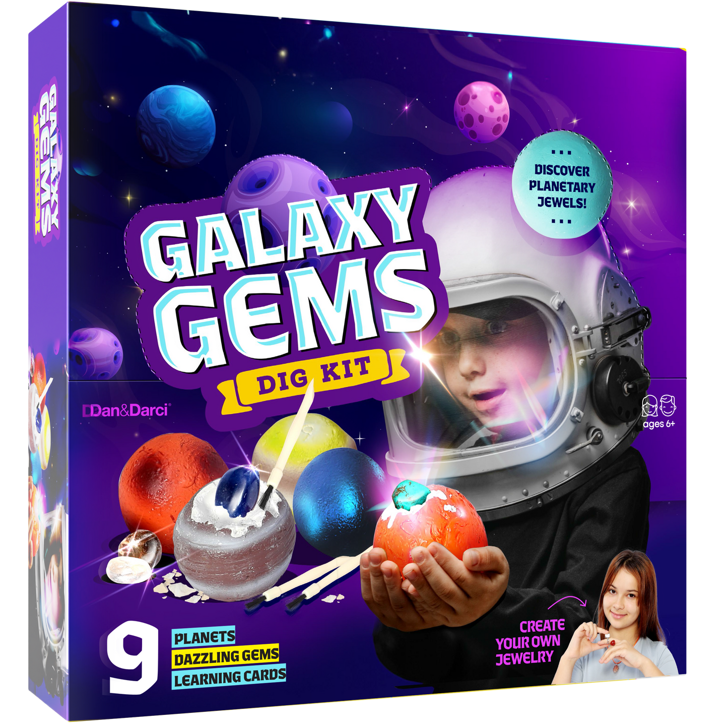 Dan&Darci Galaxy Gem Dig Kit - 9 Planets and Gems