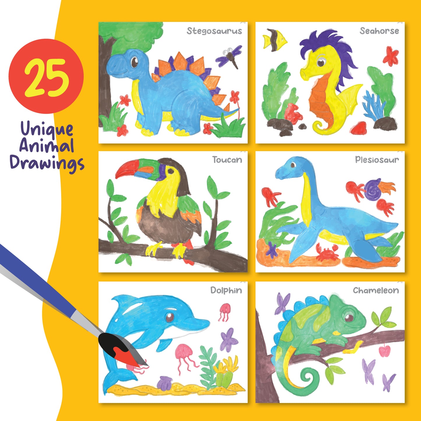 Dan&Darci Paint with Water Coloring Book For Kids