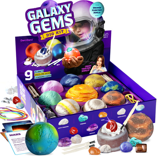 Dan&Darci Galaxy Gem Dig Kit - 9 Planets and Gems